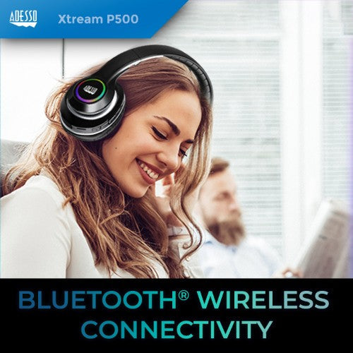 Adesso Xtream P500 Headset Wired & Wireless Head-band Calls/Music Bluetooth Black, Silver