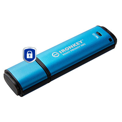 Kingston Technology IronKey 16GB USB-C Vault Privacy 50C AES-256 Encrypted, FIPS 197