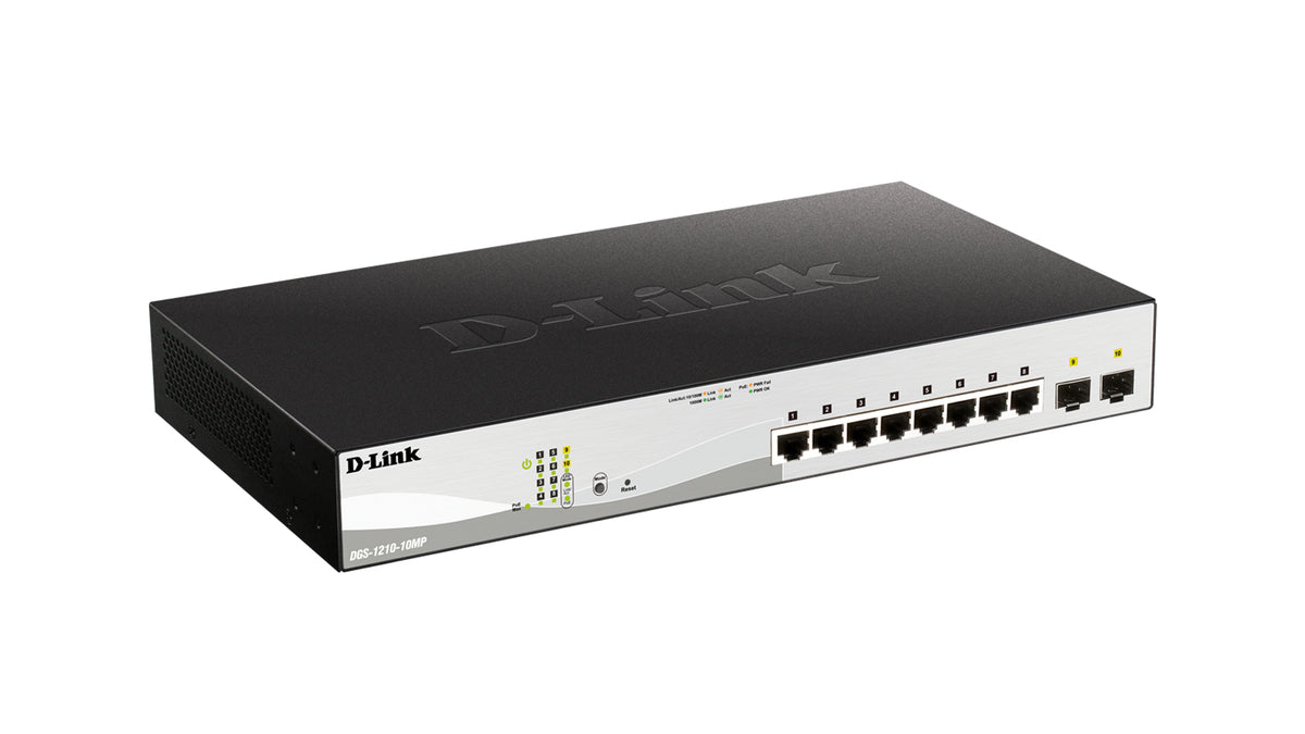 D-Link 10-Port Gigabit PoE+ Smart Managed Switch including 2 SFP Ports