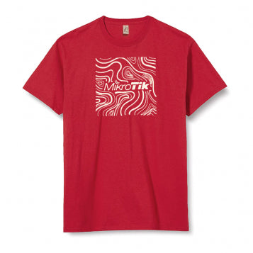 Mikrotik T-shirt Square/Swirl Design - Red (Size L)