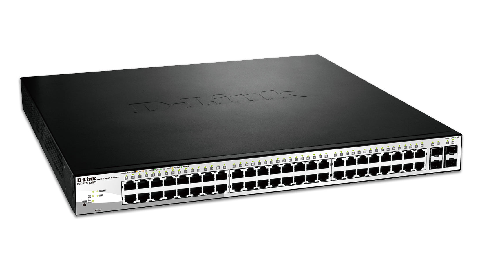 D-Link DGS-1210-52MP Managed L2 Gigabit Ethernet (10/100/1000) Power over Ethernet (PoE) Black, Grey