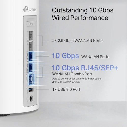 TP-Link Deco BE85 (1-Pack) Tri-band (2.4 GHz / 5 GHz / 6 GHz) Wi-Fi 7 (802.11be) White 4 Internal