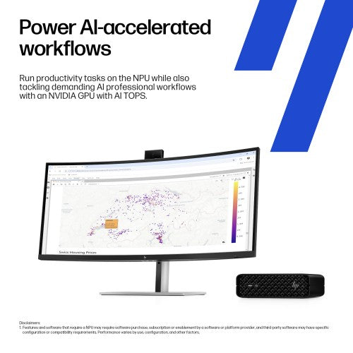 HP DQ6G5ET PC/workstation Intel Core Ultra 9 285K 64 GB DDR5-SDRAM 1 TB SSD Windows 11 Pro Mini PC AI Workstation, AI PC Black