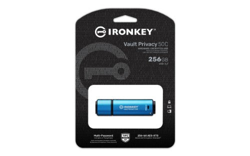 Kingston Technology IronKey 256GB USB-C Vault Privacy 50C AES-256 Encrypted, FIPS 197