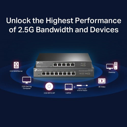 TP-Link TL-SG108-M2 network switch Unmanaged 2.5G Ethernet (100/1000/2500) Black