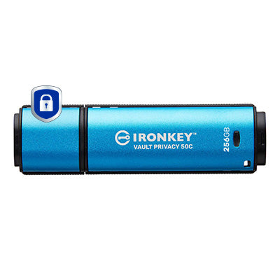Kingston Technology IronKey 256GB USB-C Vault Privacy 50C AES-256 Encrypted, FIPS 197