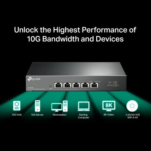 TP-Link TL-SX105 network switch Unmanaged 10G Ethernet (100/1000/10000) Black