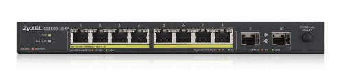 Zyxel GS1100-10HP network switch Unmanaged Gigabit Ethernet (10/100/1000) Power over Ethernet (PoE) 1U Black
