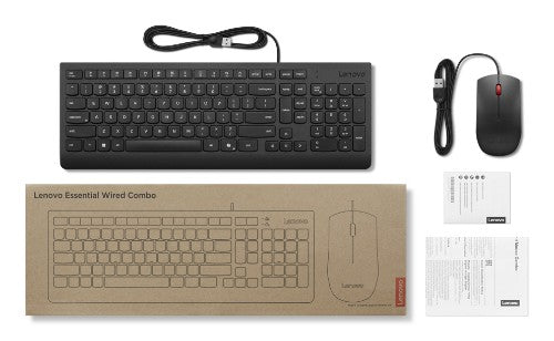 Lenovo KB MICE_BO Essencial WR KBMS GB A1 keyboard Mouse included Universal USB UK English Black